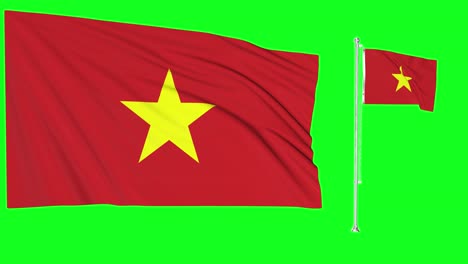 Green-Screen-Waving-Vietnam-Flag-or-flagpole